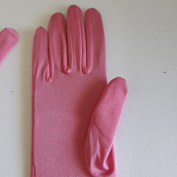 New Pink Long Gloves Past Elbow Length Stretchy Sz Small - Medium Bridgerton - Picture 4 of 4